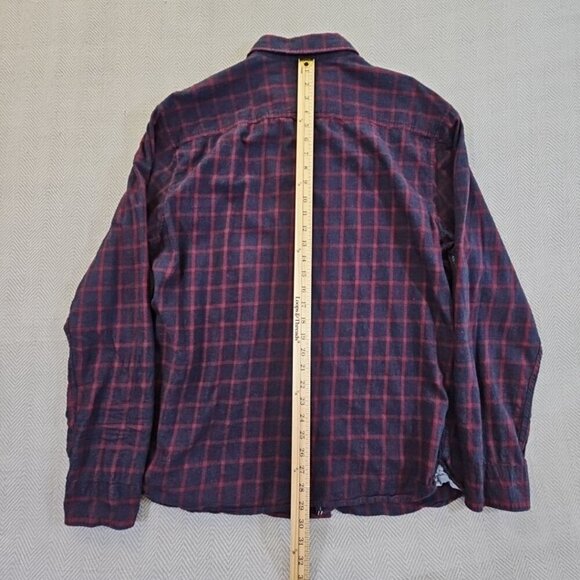 Thread & Cloth Flannel Shirt Women's XXL Navy & Red Long Sleeve Button Down EUC - Picture 10 of 13